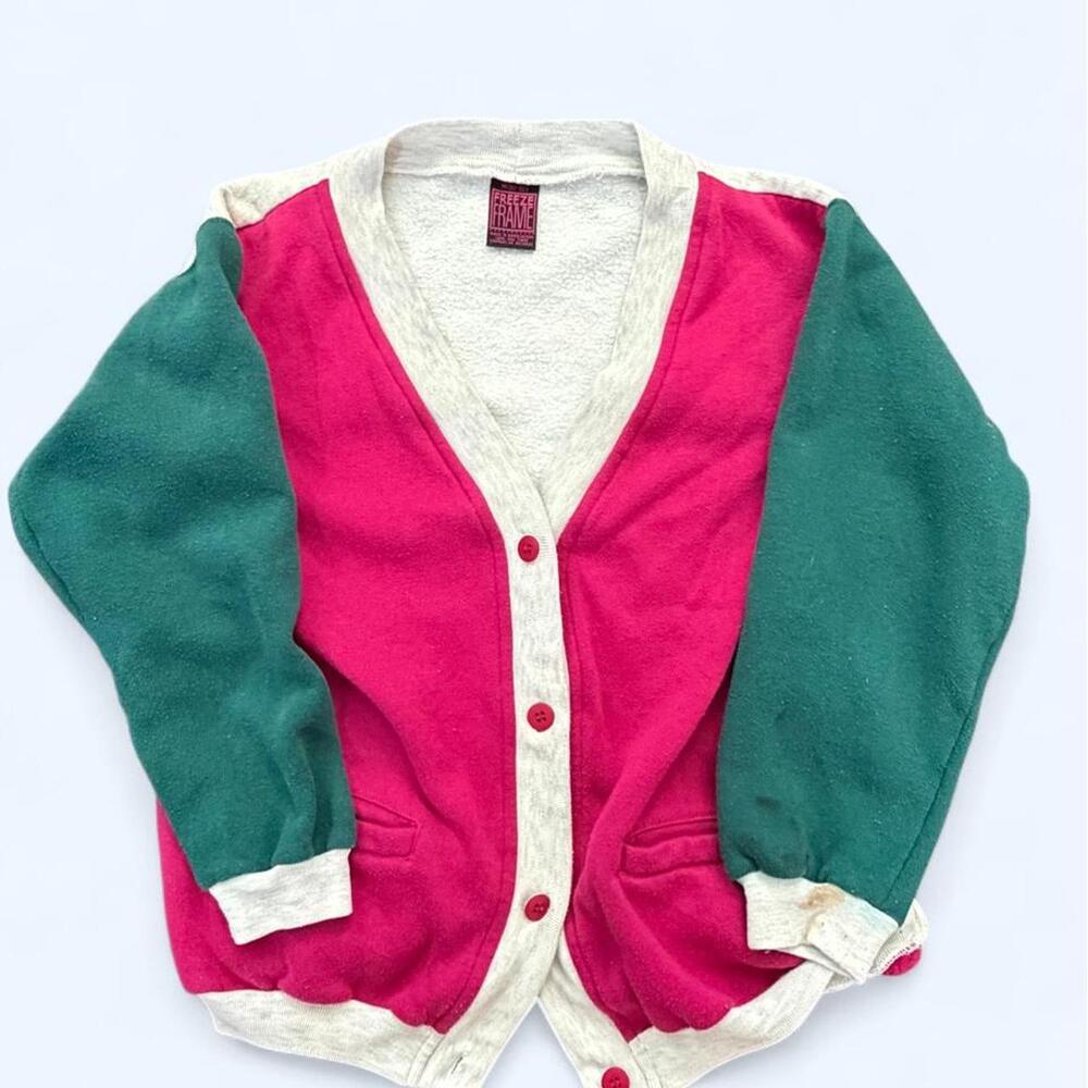 Vintage Freeze Frame Colorblock Cardigan – Women’s Medium